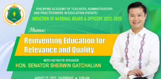 SEN. SHERWIN GATCHALIAN TO GRACE EDUCATION ASSOCATION EVENT ON AUGUST 27
